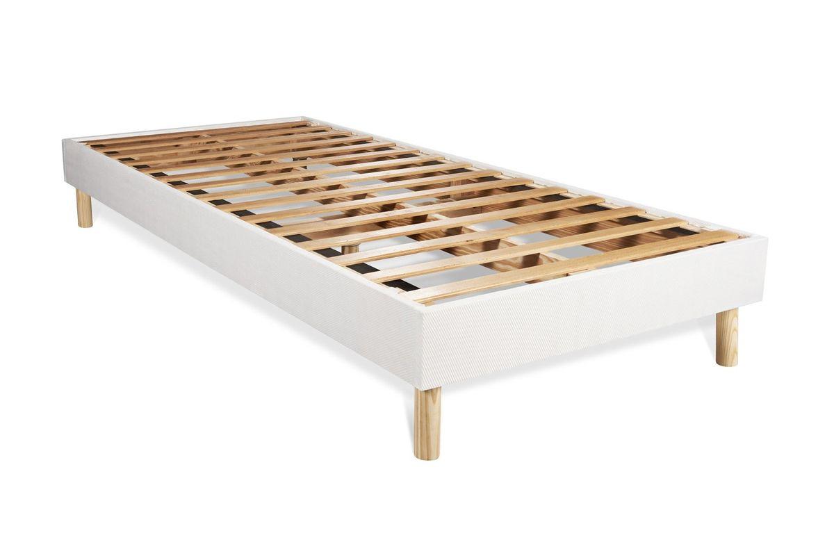 BETT Actimemo sleep Memory-Schaum 80 x 200 cm h1 - Kit Bettgestell Weiß - Beige/Weiß, Karton/Holz (80/200cm) - ACTISOM