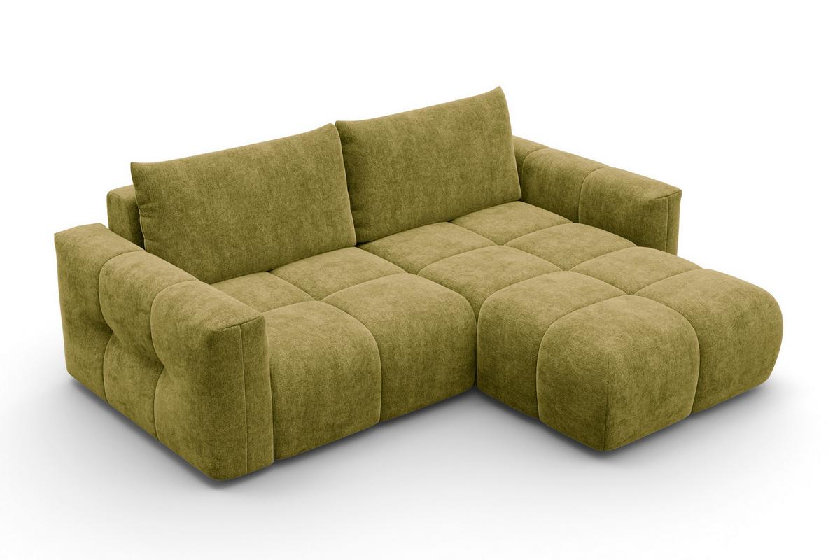 ECKSOFA VERONA 3-Sitzer rechts, Khaki - Schwarz/Grün, Holz/Textil (224/173cm) - Courtois Laville