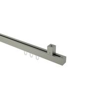GARDINENSTANGE INNENLAUF Quadline Sono 120 cm, 1-läufig, 20x20 mm Satin-Silber - Silberfarben, Metall (120cm) - INTERDECO