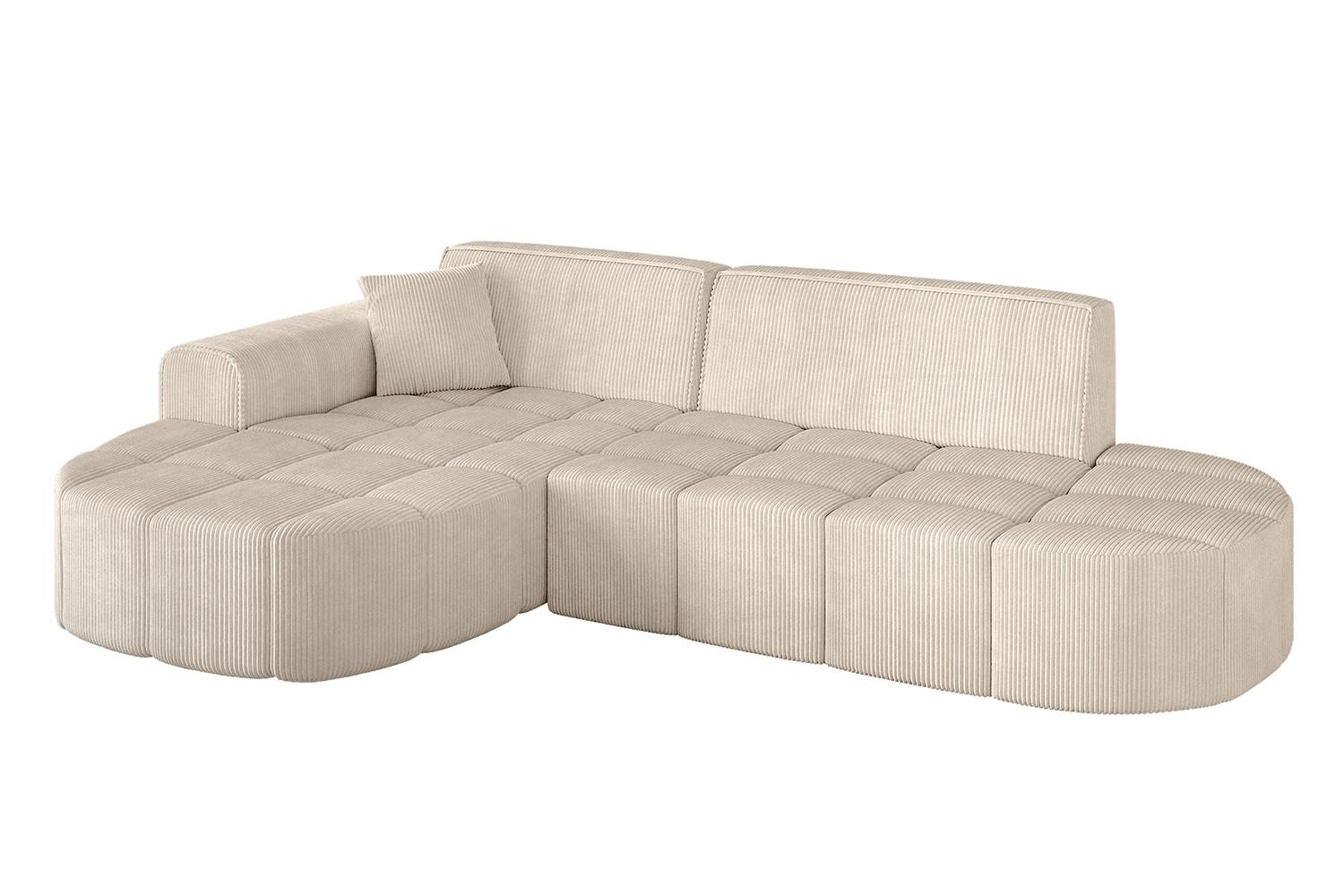 ECKSOFA Ottomane Links LIVO-L1 - 252x173x79,5 cm Beige - Beige, Holzwerkstoff/Textil (252/173cm) - ALTDECOR
