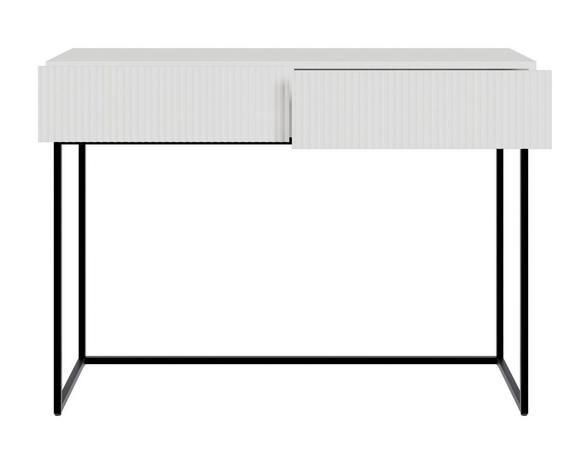 SCHMINKTISCH Veldio Weiß mit schwarzen Beinen 110 cm - Schwarz/Weiß, Holzwerkstoff/Metall (110/79/40cm) - Selsey