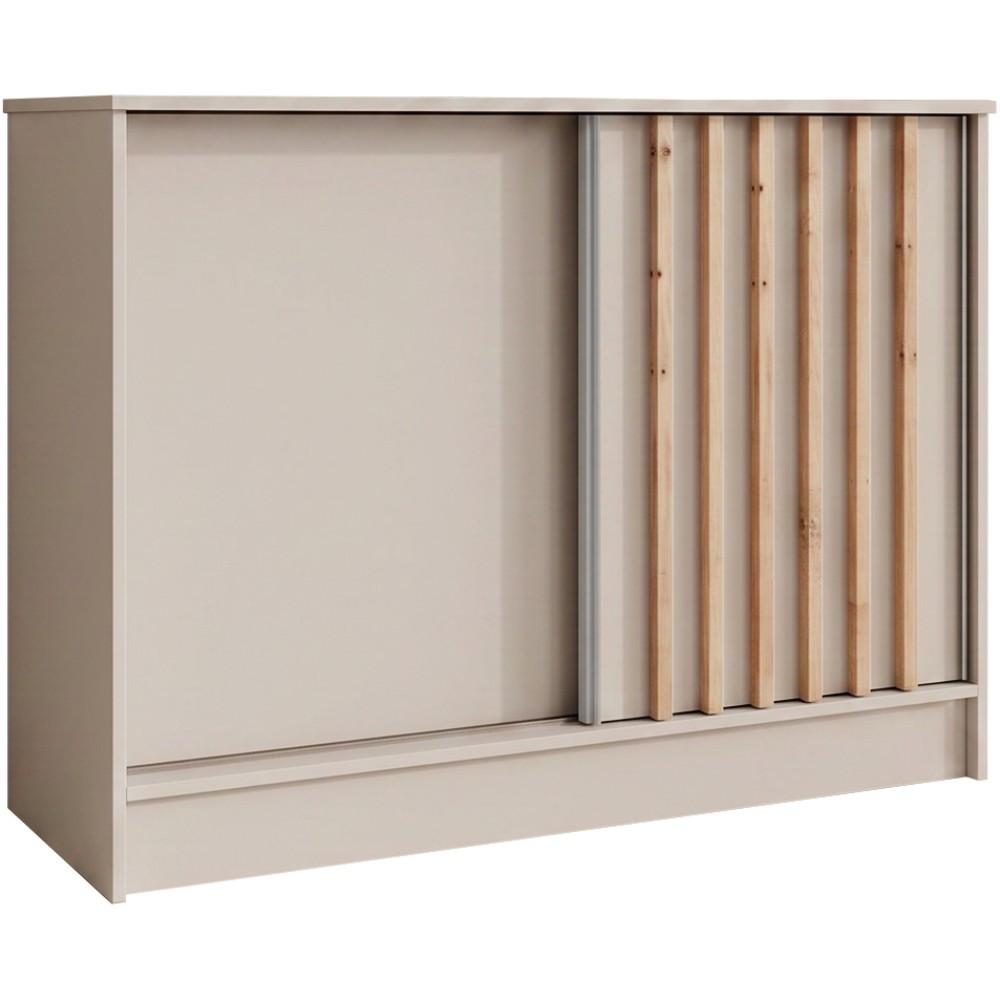 KOMMODE Horizon mit 2 Schiebetüren, Kaschmir+eiche Artisan, 100 cm - Kaschmir, Holzwerkstoff (101/85/43.5cm) - Beautysofa