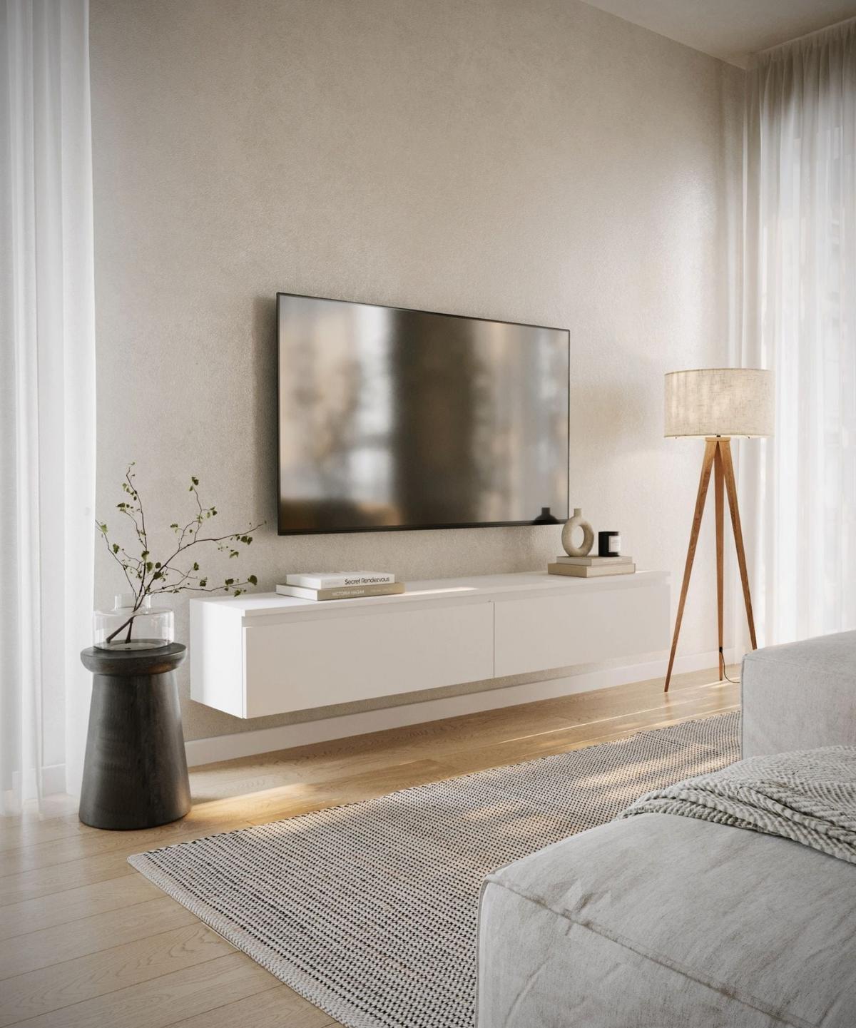 TV-LOWBOARD Bemmi Weiß 175 cm - Weiß, Holzwerkstoff (175/28.4/31.8cm) - Selsey