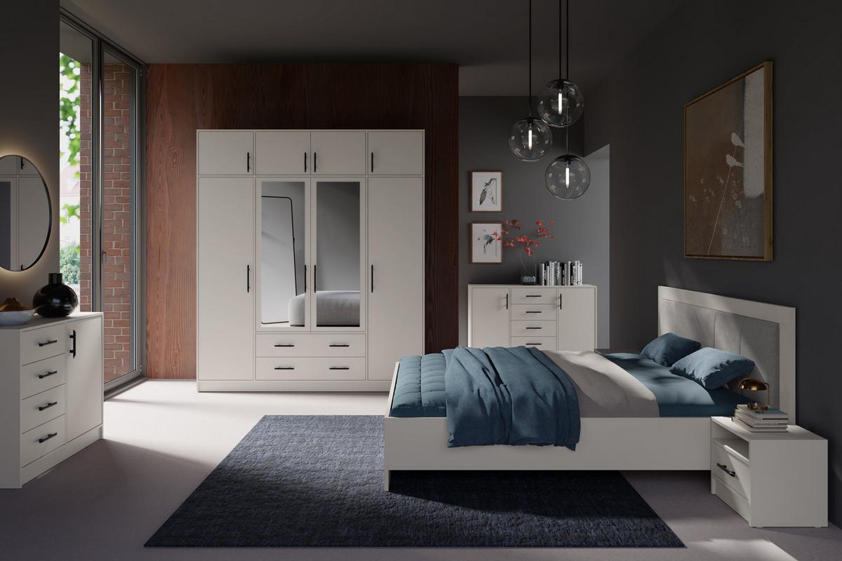 KOMMODE VANO 140/84/40cm mit 4 Schubladen 2 Türen Kaschmir - Kaschmir, Holzwerkstoff (140/84/40cm) - MASSENO