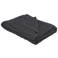 DECKE Dunkelgrau Fethiye 170/140 cm - Dunkelgrau, Naturmaterialien/Textil (140/170cm) - Beliani