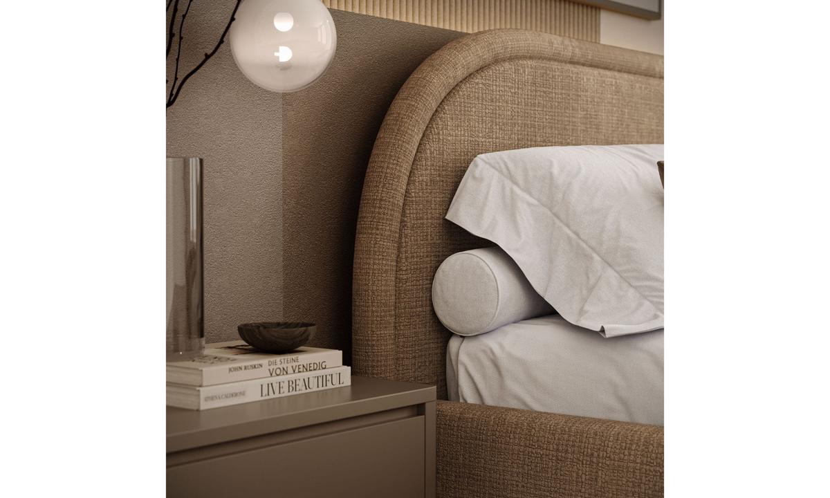 POLSTERBETT OLIVIA 140x200 cm Crem 18 34 Holzlatten - Hellbraun, Textil (140/200cm) - Lookway