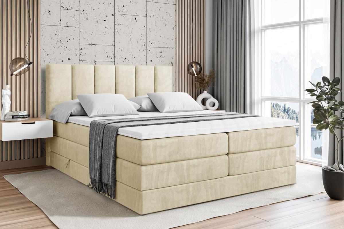 BOXSPRINGBETT BOXI1 KING - 140x200 - H3/H4 - Beige - Beige, Holzwerkstoff (140/200cm) - ALTDECOR