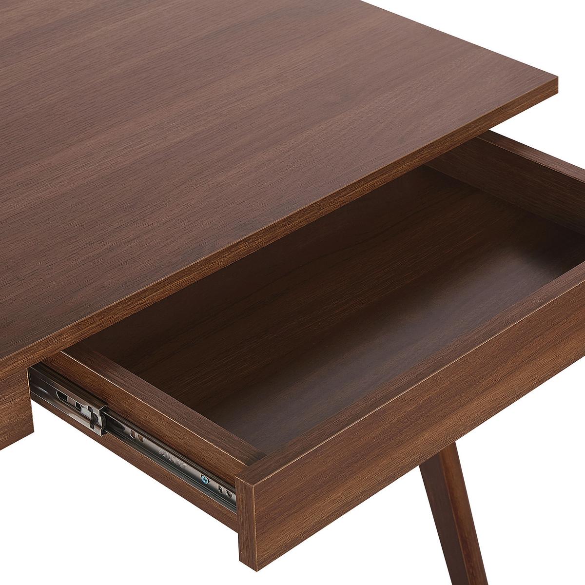SCHREIBTISCH dunklerHolzfarbton 120/70/75 cm Sheslay - Dunkelgrau, Holzwerkstoff (70/120/75cm) - Beliani
