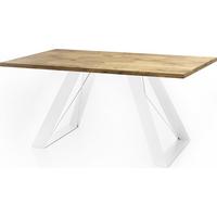 ESSTISCH Colter Weiß rechteckig ausziehbar, Lancelot Eiche 140-240/80/76 cm - Eichefarben/Weiß, Holzwerkstoff/Metall (80/240/76cm) - WFL GROUP