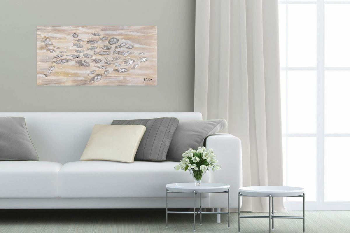 ACRYLBILD HANDGEMALT 100/50 cm - Beige, Holz/Textil (100/50cm) - KUNSTLOFT