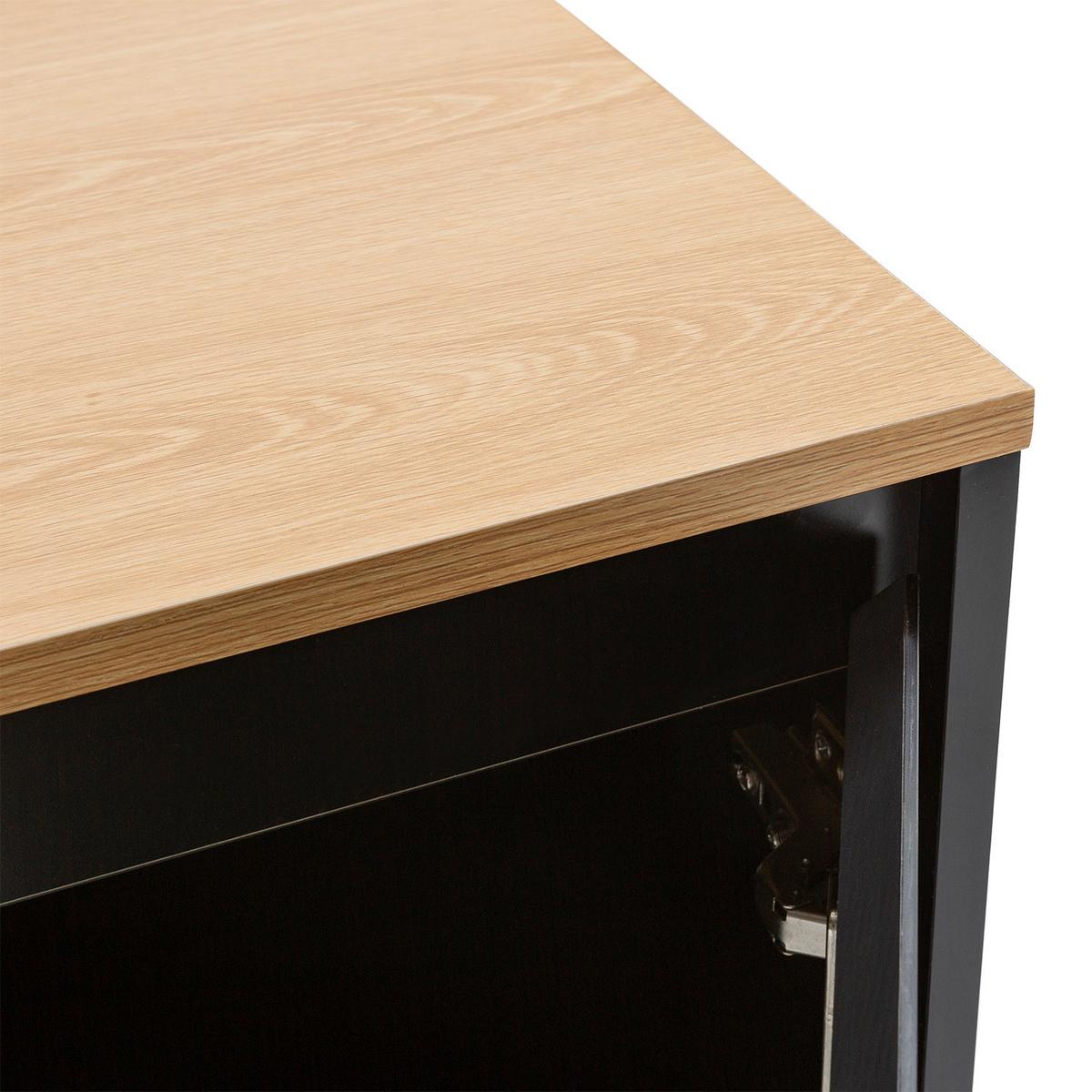 SIDEBOARD Desi 3 türen schwarze Farbe - Schwarz, Holzwerkstoff (140/80/40cm)