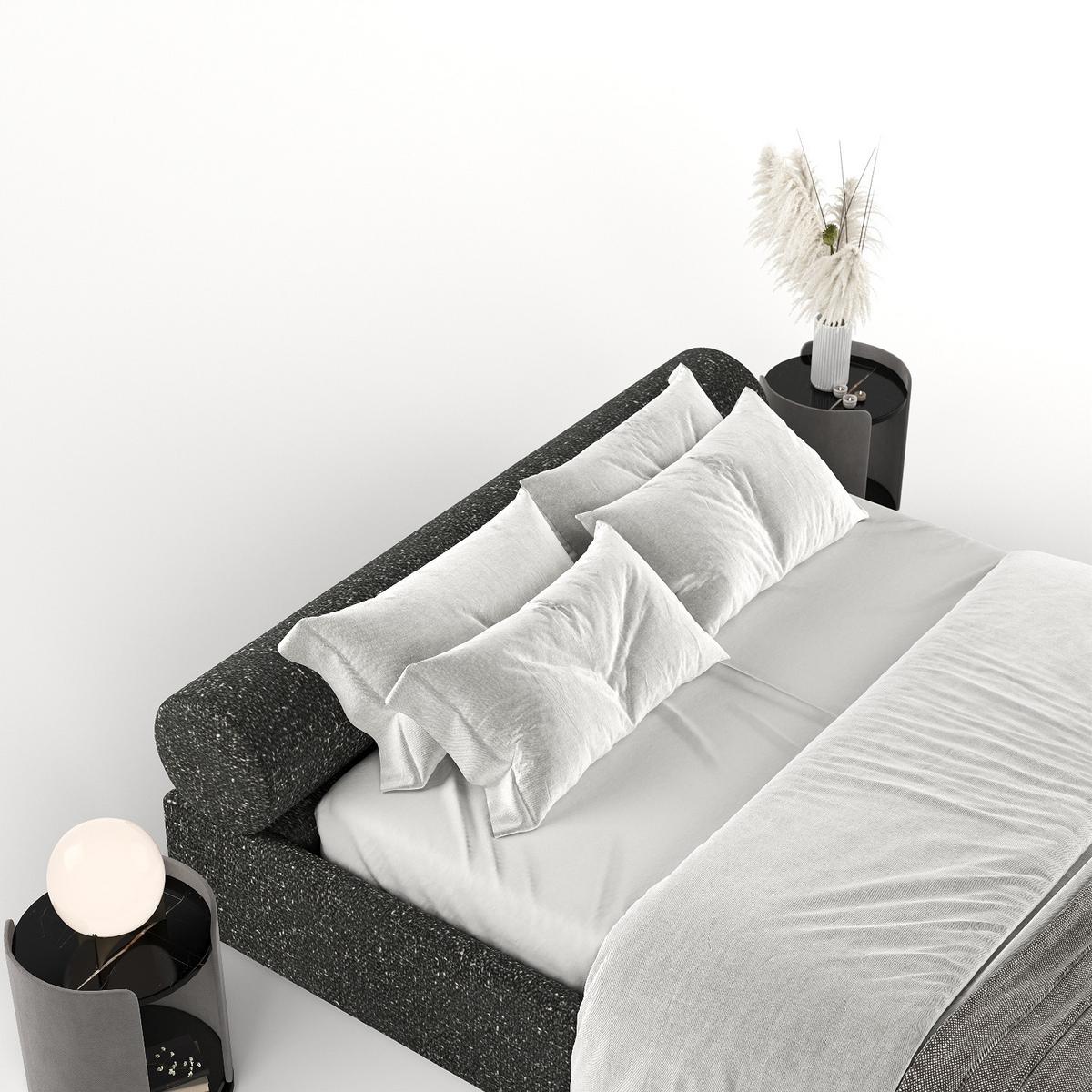 POLSTERBETT Solvo mit Stauraum 160/200 cm Schwarz im Blur Stoff - Schwarz/Naturfarben, Holz/Holzwerkstoff (160/200cm) - AltaBeds