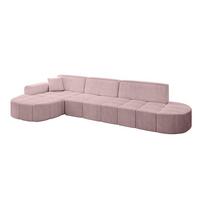 ECKSOFA Ottomane Links LIVO-L2 - 337x173x79,5 cm Rosa - Rosa, Holzwerkstoff/Textil (337/173cm) - ALTDECOR