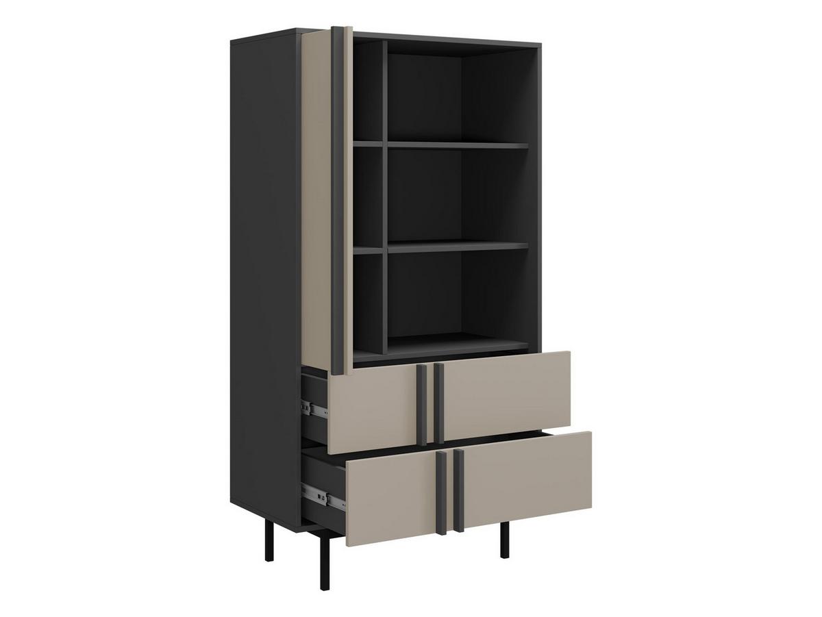 STANDREGAL Alsy 2S AL04 - Eichefarben/Anthrazit, Holzwerkstoff/Kunststoff (83/155/43cm) - MIRJAN24