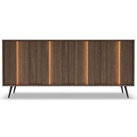 SIDEBOARD Amaro 183 cm - Eichefarben/Schwarz, Holzwerkstoff/Metall (183.3/82.6/40cm) - Selsey