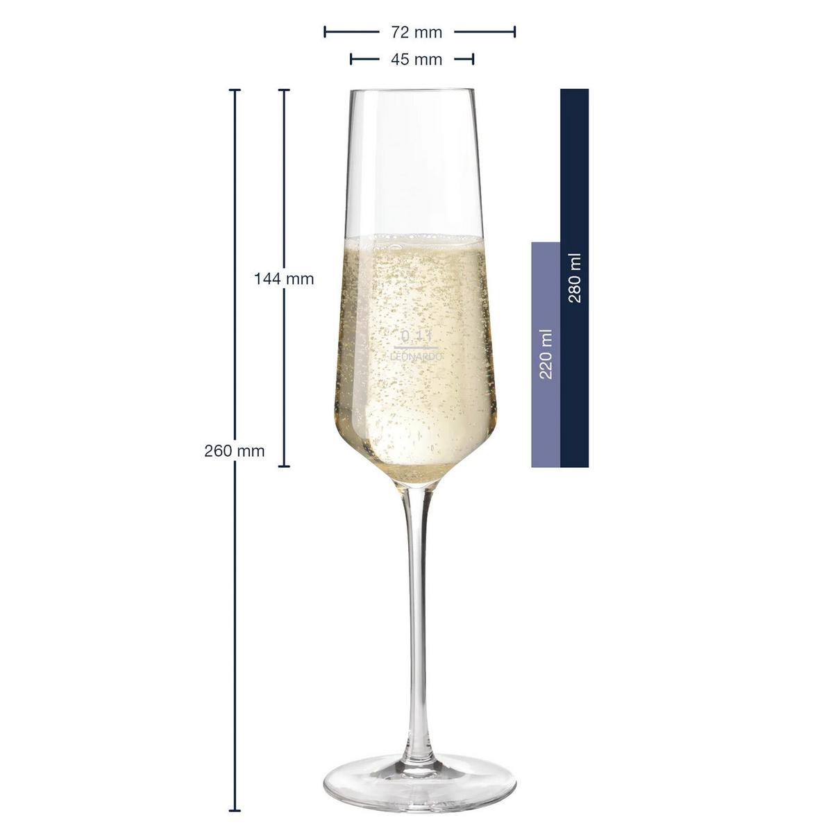SEKTGLÄSER GEEICHT Puccini Gastro-Edition transparent 0,1 l 6er Set - Transparent, Glas (0.1L) - Leonardo Living