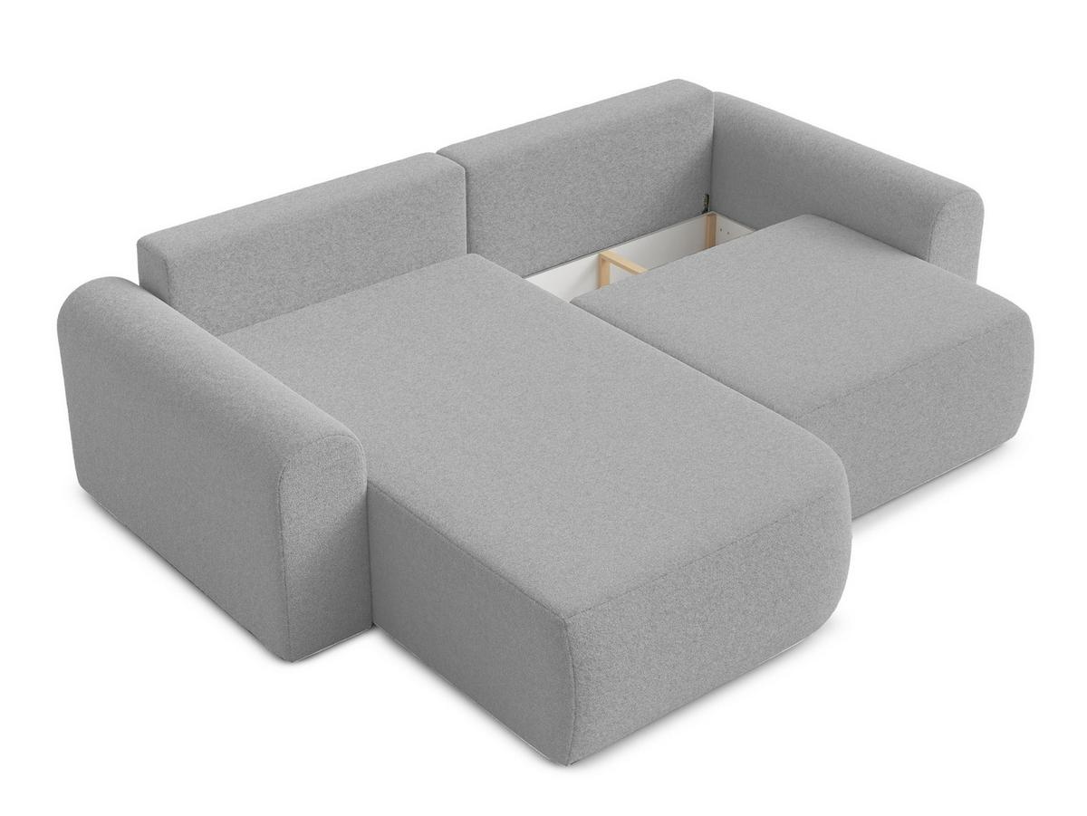 ECKSOFA L Form Otterton Hellgrau 250/180/95 cm Links mit Schlaffunktion - Hellgrau/Schwarz, Kunststoff/Textil (180/250cm) - AX Living