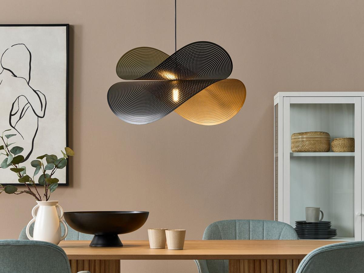 HÄNGELEUCHTE Metal Schwarz und Gold DOYLES - Goldfarben/Schwarz, Metall (50/60/150cm) - Beliani