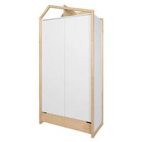 SCHRANK 2 Türen Juliette Weiß und Holz - Weiß, Holzwerkstoff (100/210/56cm) - Petits-meubles