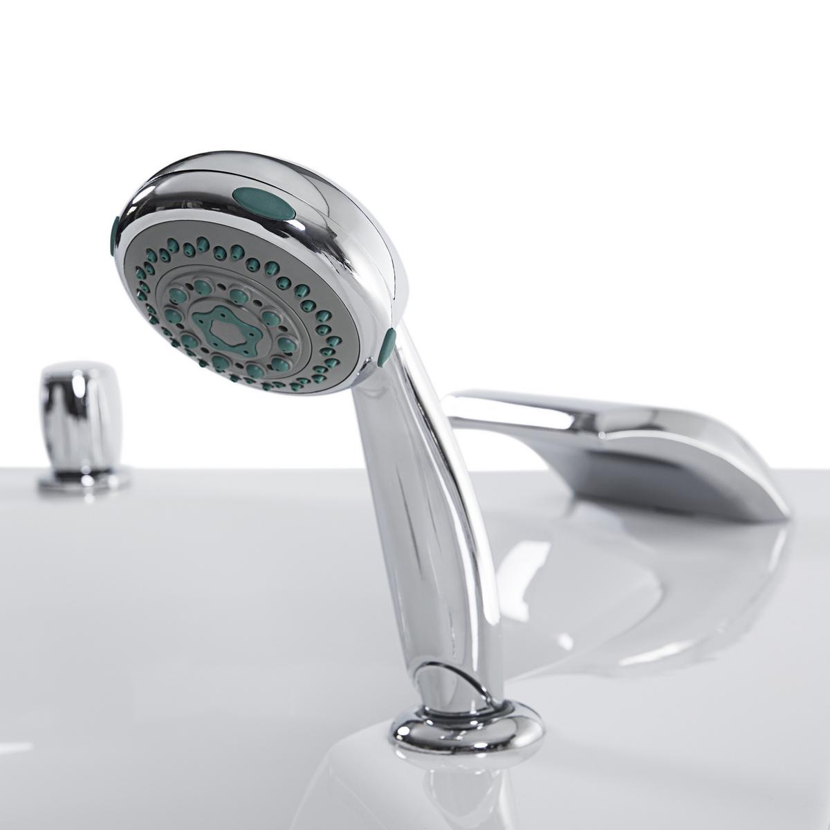 WHIRLPOOL-BADEWANNE mit LED 150x205x56 cm weiß Senado - Weiß, Kunststoff (150/56/205cm) - Beliani