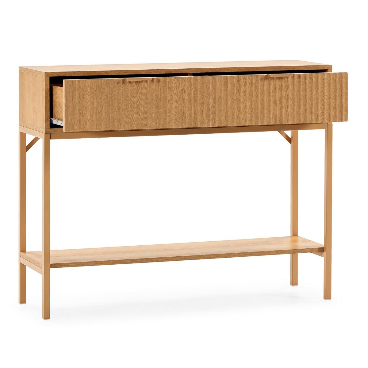 KONSOLENTISCH Lluvia 2 schubladen Eiche-Optik - Honigeiche, Holzwerkstoff (30/100/80cm) - VS Venta-stock