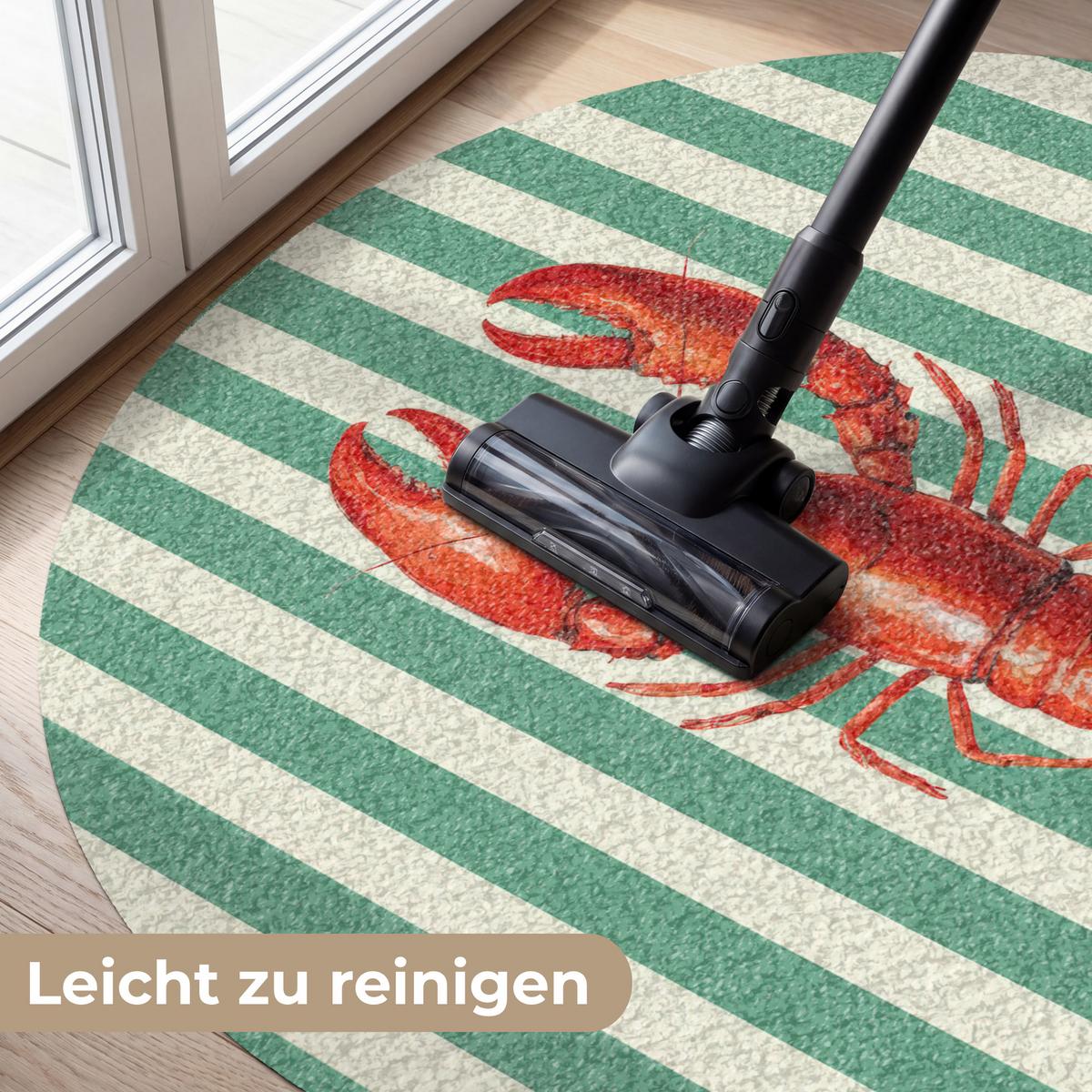 FUSSMATTE Krebs - Streifen - Realistisch - Sommerlich Schmutzmatte 120x120 cm - Multicolor, Kunststoff (120/0.4cm) - MuchoWow