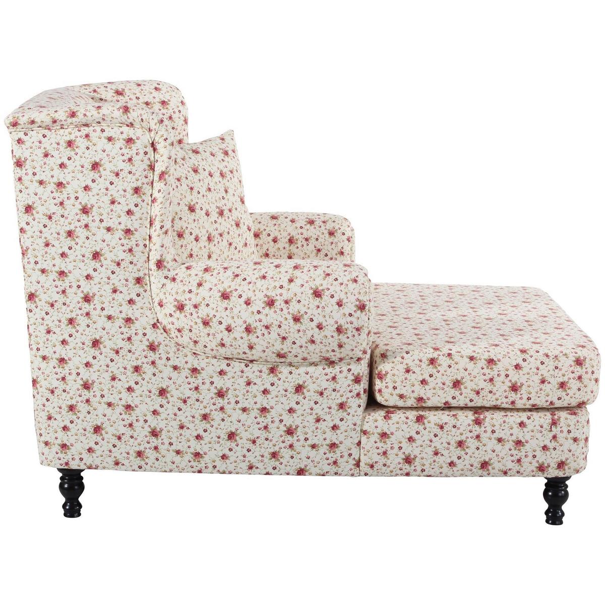 SESSEL XXL Karley Bezug Flachgewebe Buche nussbaum dunkel / geblümt beige - Beige, Kunststoff (103/103/149cm) - 58aufmkessel