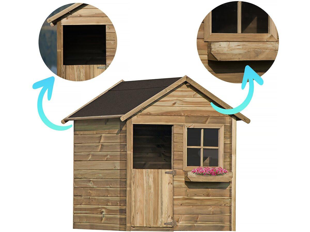 KINDERSPIELHAUS coccinelle Braun - Braun, Holz (112/158/126cm) - Habitat Garten
