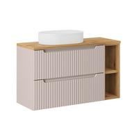 WASCHTISCH 100.4cm Riva Kaschmir und Holz - Beige, Holzwerkstoff (100.4/59/40cm) - Petits-meubles