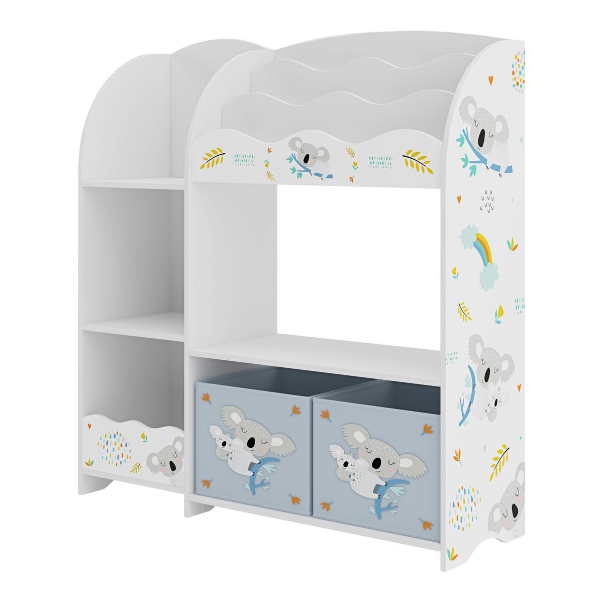 KINDERREGAL Lysekil - Blau/Weiß, Holzwerkstoff (93/100/30cm) - [en.casa]