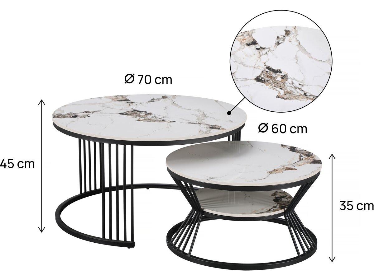 COUCHTISCH ombre Weiß - Weiß, Keramik (80/80/45cm) - Habitat Garten
