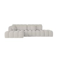 ECKSOFA mit Schlaffunktion Ottomane Links OLEA-L2 321x164x75 Hellgrau Tissu - Silberfarben/Schwarz, Holzwerkstoff/Kunststoff (321/164cm) - ALTDECOR