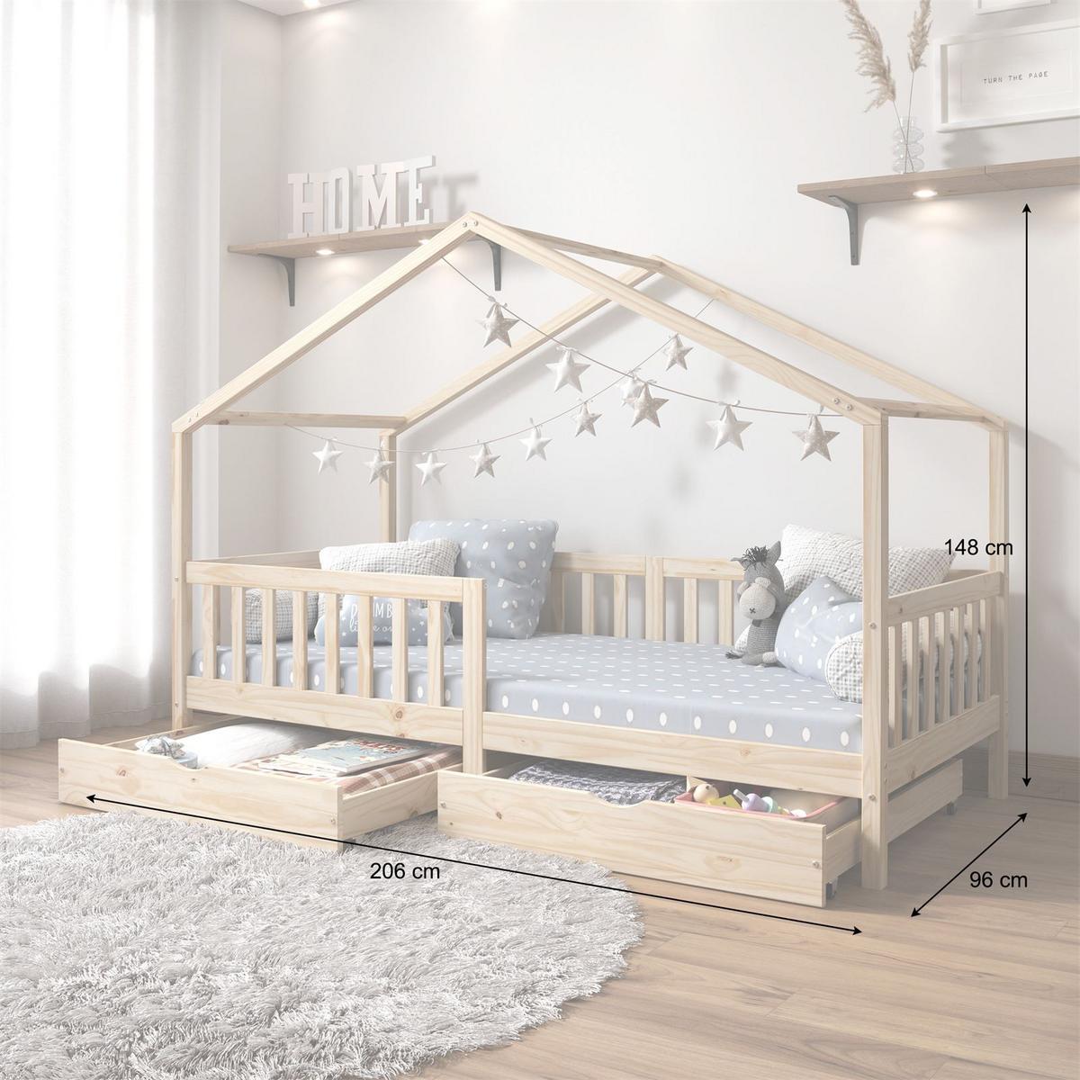 HAUSBETT ELEA 90X200 CM - Naturfarben, Holz (96/148/206cm) - IDIMEX