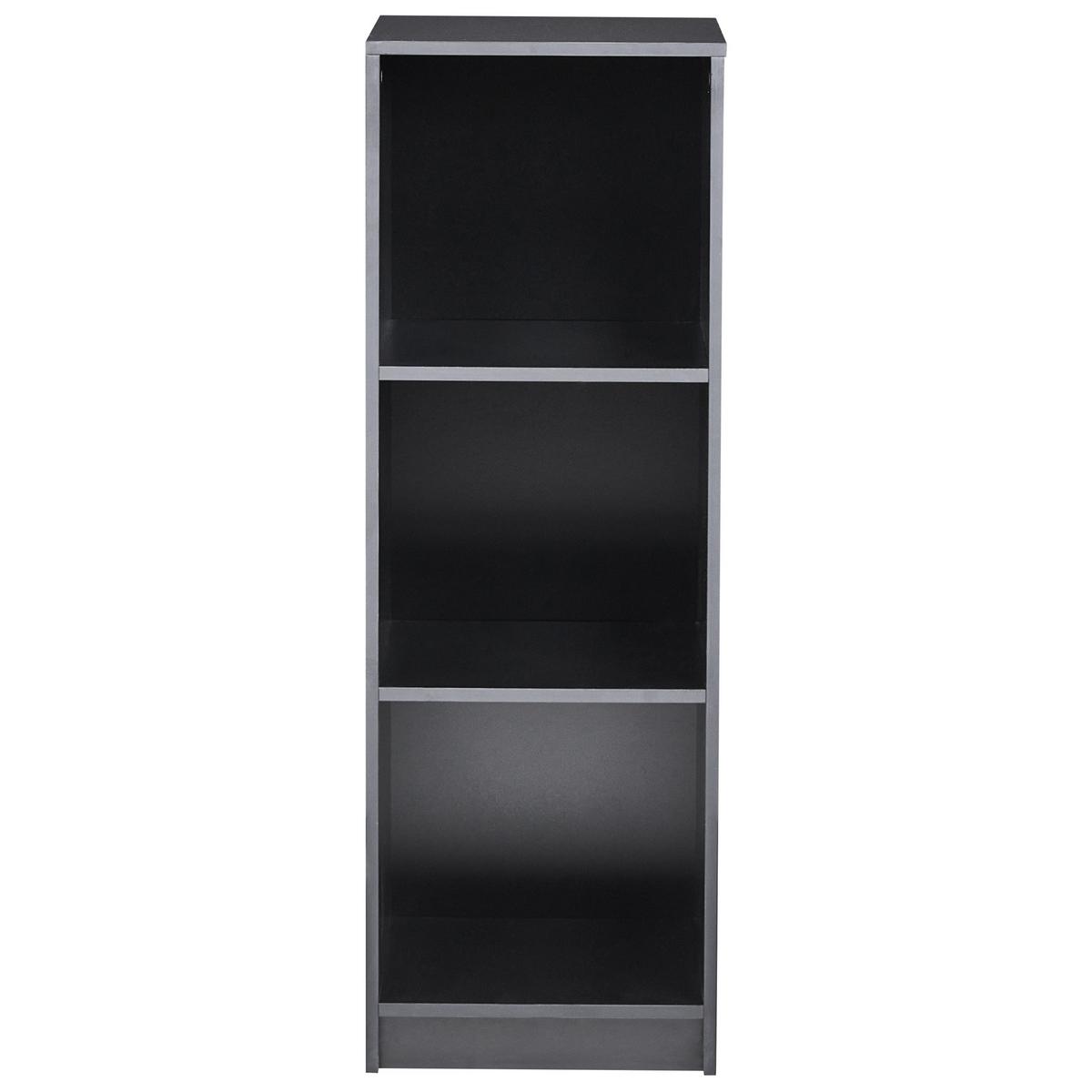 BÜCHERREGAL mit 3 Ebenen 117 cm Schwarz Zehna - Schwarz, Holzwerkstoff (40/117/40cm) - Beliani