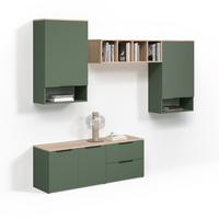 WOHNWAND Piave Grün 5 Teile - Grün, Holzwerkstoff (80/50/40cm) - Livinity®
