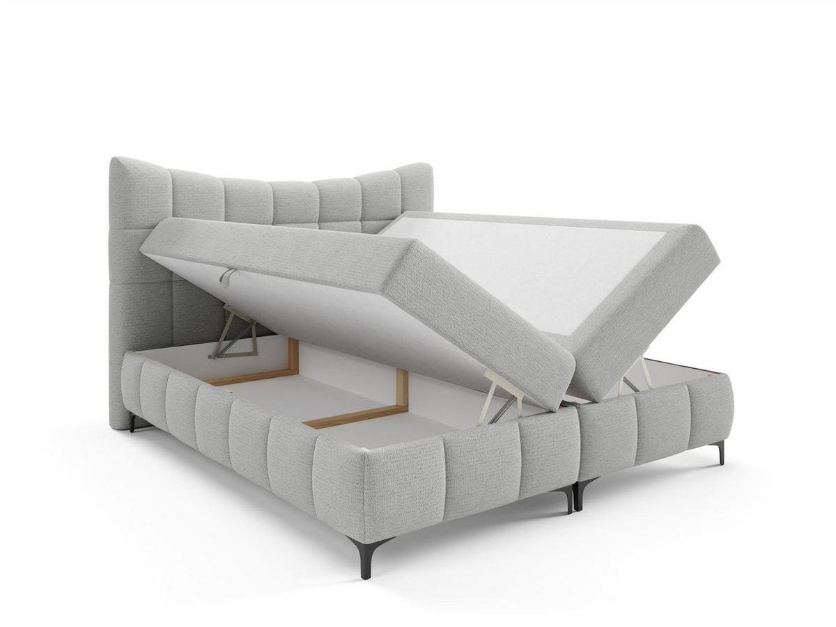 BOXBETT Charles Premi.. In Aragon - Hellgrau, Holzwerkstoff/Textil (180/200cm) - Fun Möbel