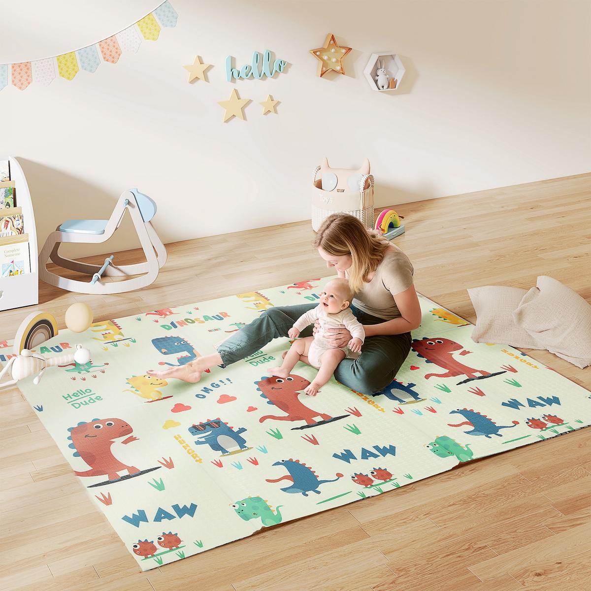 SPIELMATTE aus XPE Mehrfarbig - Multicolor/Grün, Kunststoff (176/196cm) - AIYAPLAY