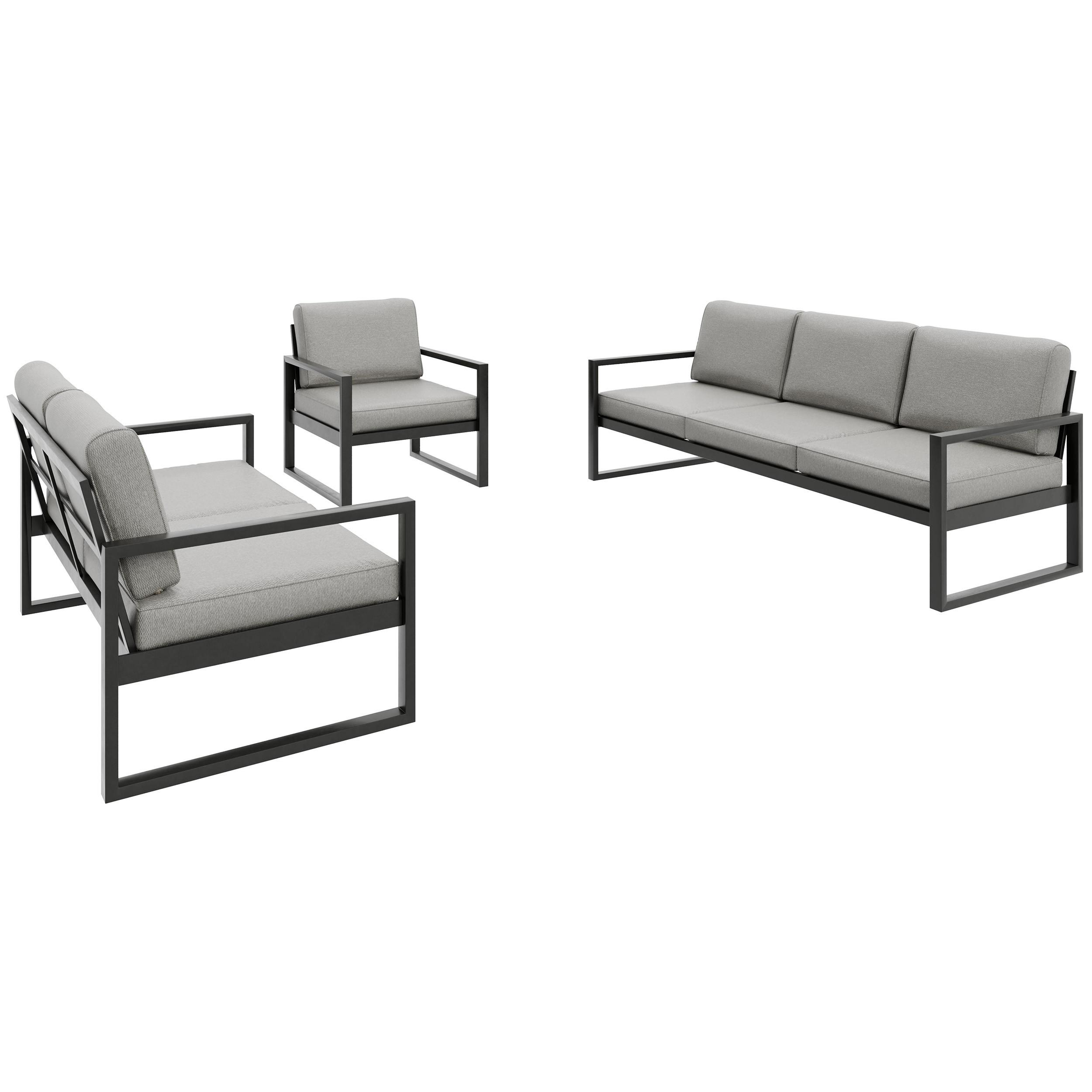 GARTENSET Stella mit Sofas und Sessel, mit Metallrahmen, Beige - Beige, Metall - Beautysofa