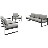 GARTENSET Stella mit Sofas und Sessel, mit Metallrahmen, Beige - Beige, Metall - Beautysofa