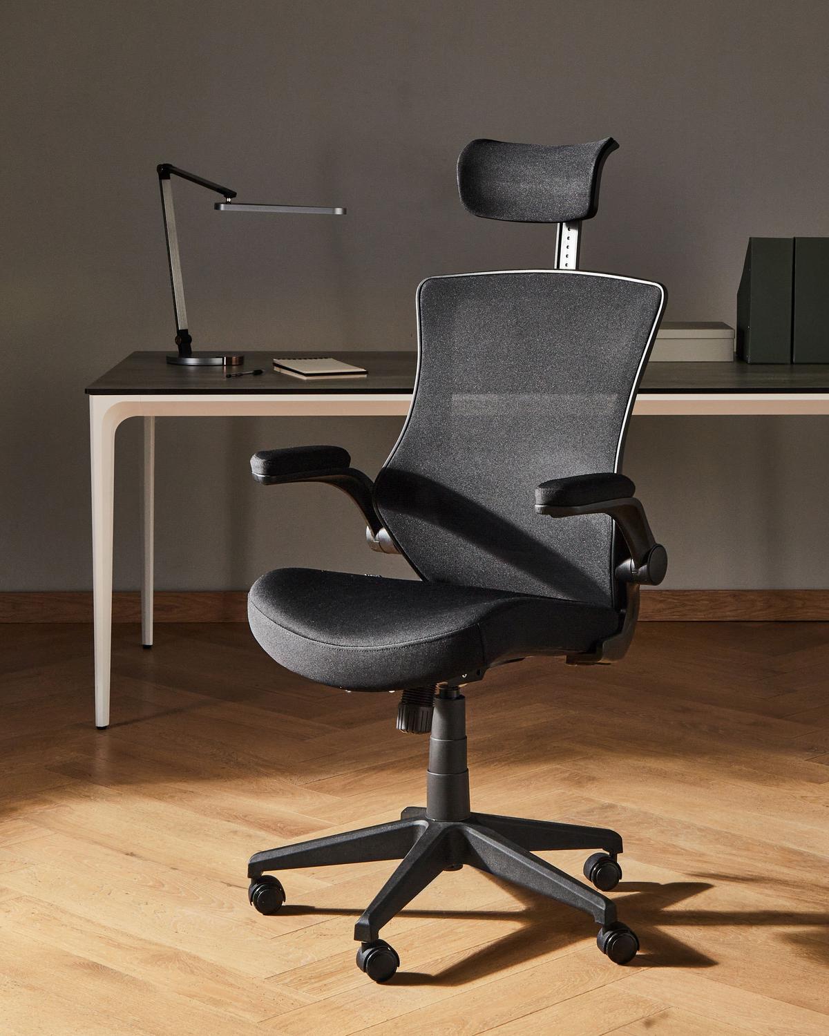BÜROSTUHL Schwarz Paladin - Schwarz, Textil (52/96/56cm) - Beliani
