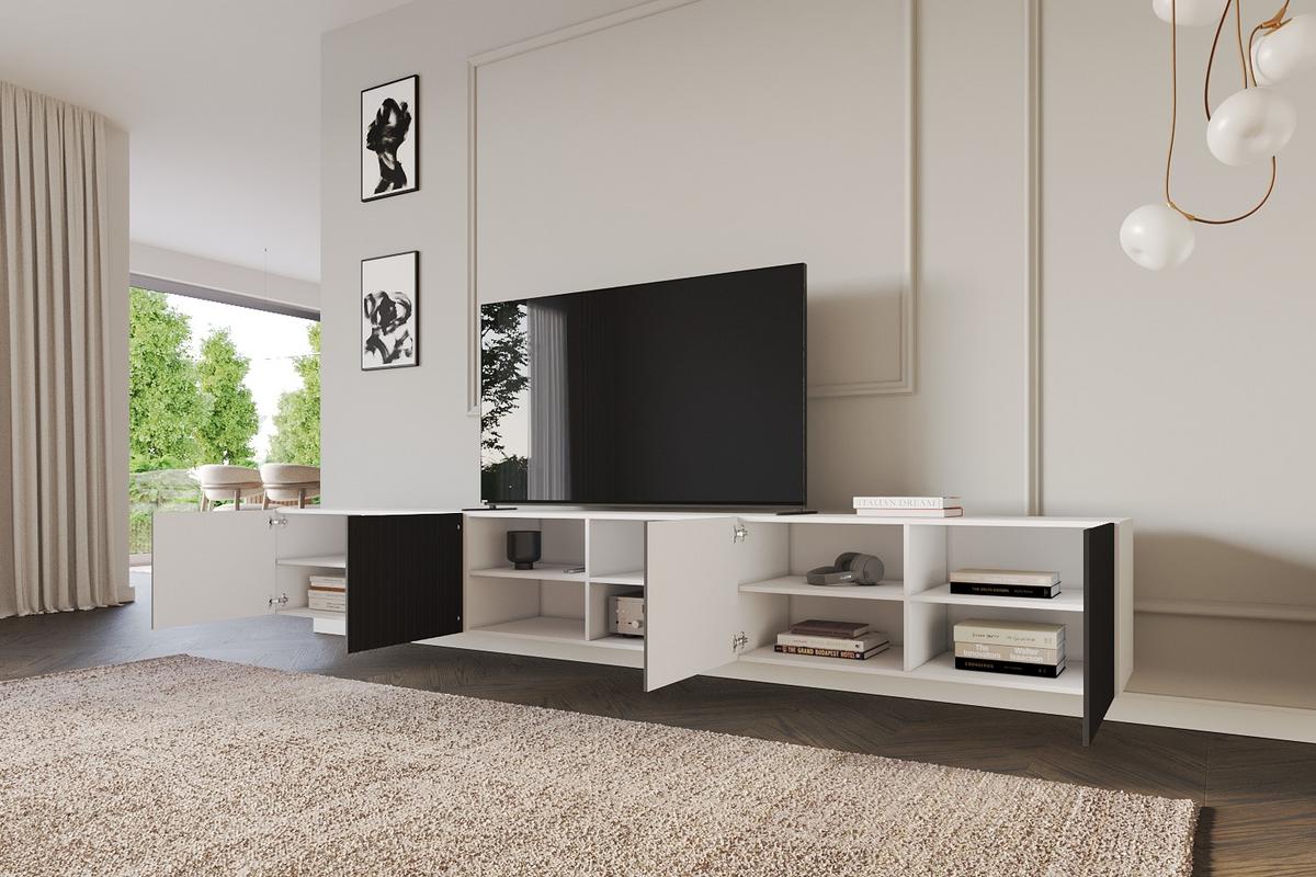 LOWBOARD KITO-W 3x100x40x40 cm - Weiß / Schwarz - Schwarz/Weiß, Holzwerkstoff (300/40/40cm) - ALTDECOR