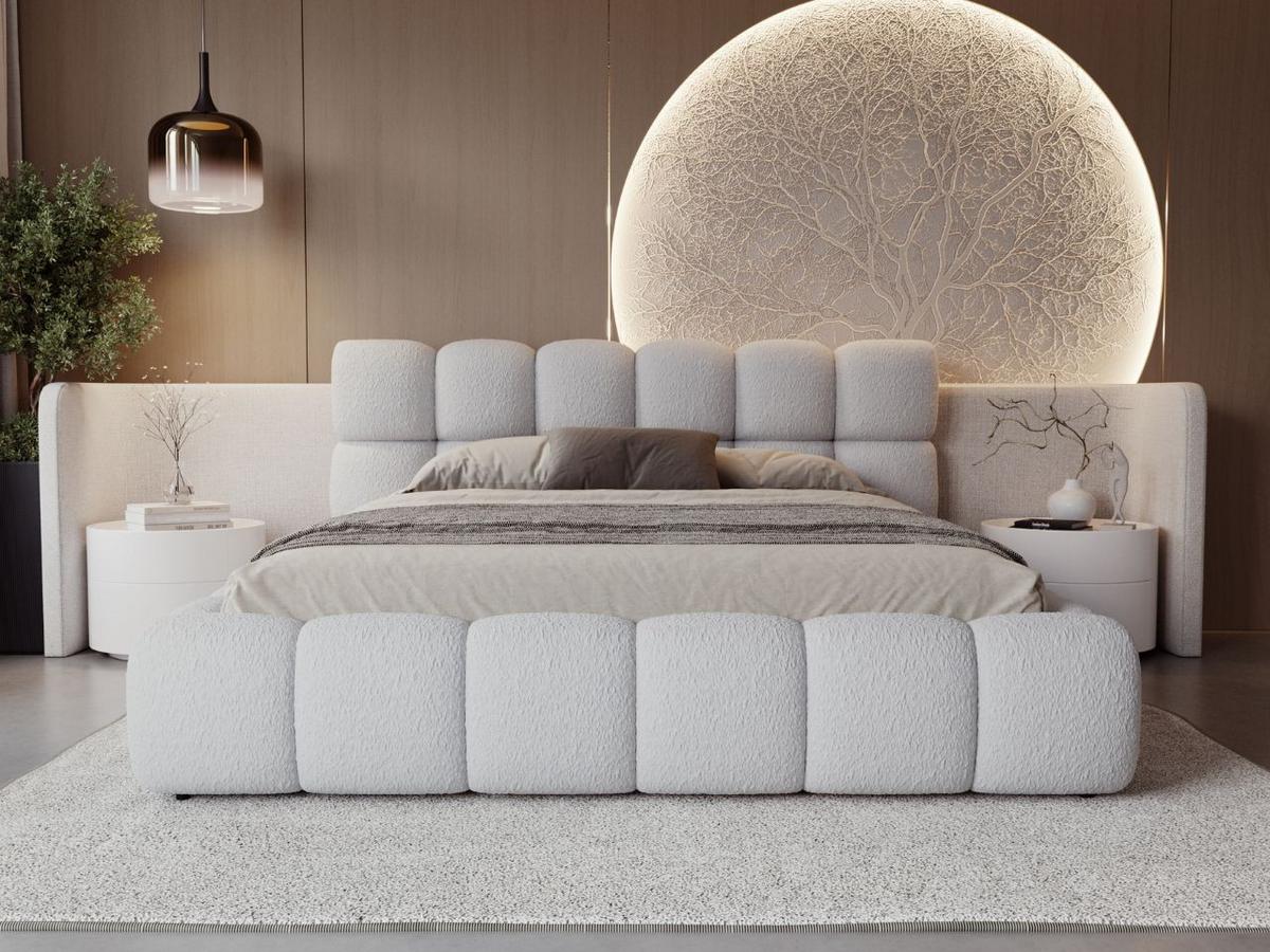 POLSTERBETT Modo 120x200 Bouclé-Stoff Grau - Grau, Textil (120/200cm) - Graingold