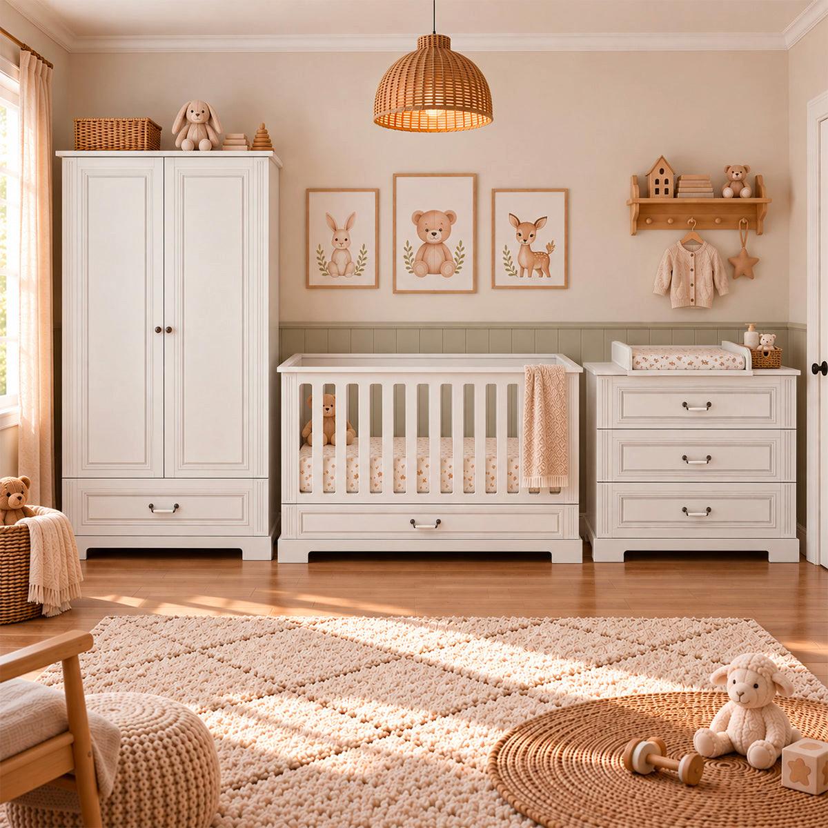 BABYZIMMER 2-teilig Weiß - Weiß, Holzwerkstoff (152/92/83cm) - Petits-meubles