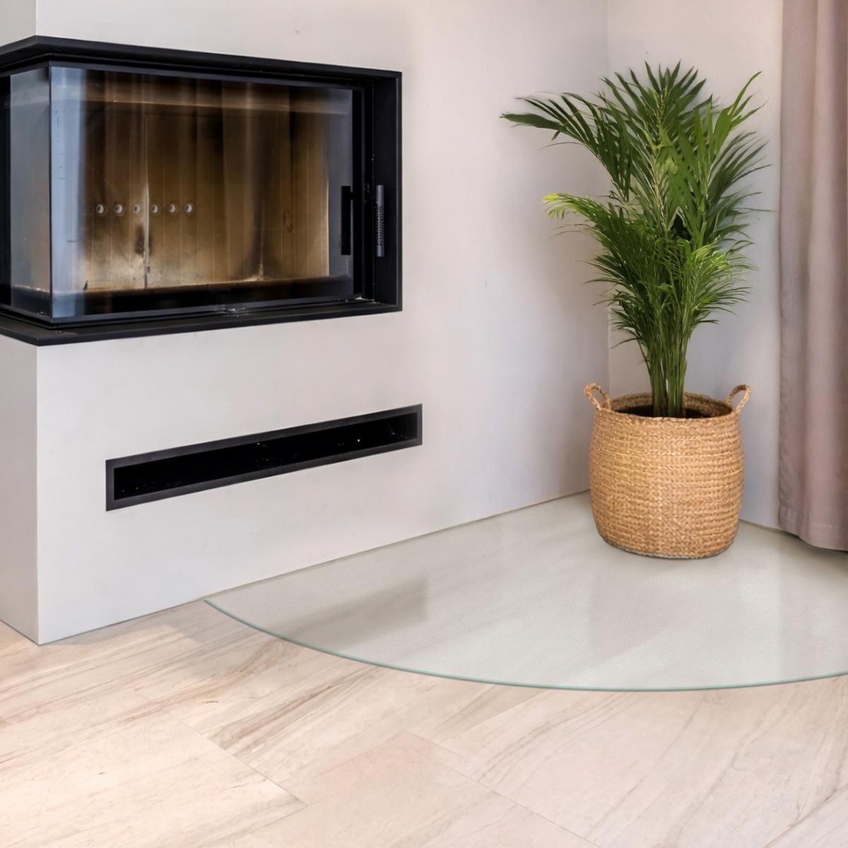 GLASBODENPLATTE für Kaminofen 100x100c cm – Milchglas Optik - Transparent, Glas (100/100/0.4cm) - TULUP
