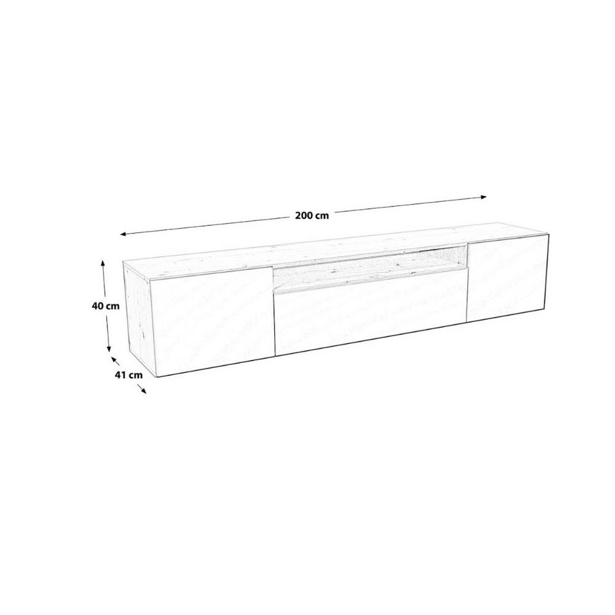 LOWBOARD ROVA 200/41/40 cm, Hängender TV-Schrank Anthrazit / Weiß - Anthrazit/Weiß, Holzwerkstoff (200/41/40cm) - MASSENO