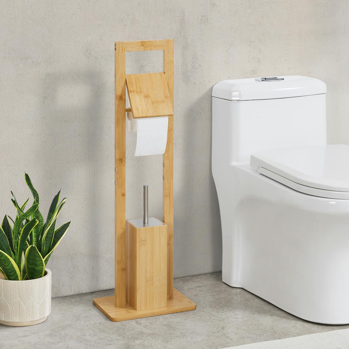 TOILETTENGARNITUR Västerås - Naturfarben, Holz (28/82.5/18cm) - [en.casa]