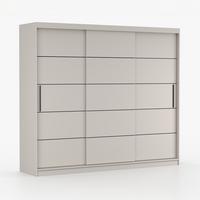 SCHWEBETÜRENSCHRANK ALBA II K 250/218/61 cm 3-türig Kaschmir - Kaschmir/Schwarz, Holzwerkstoff/Kunststoff (250/218/61cm) - imoebel24