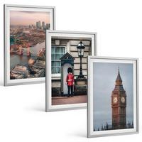 BILDER SET 3er Set - 40x60 cm Silberner Rahmen - London Bridge Guardian Big Ben - Silberfarben, Kunststoff (40/60cm) - TULUP