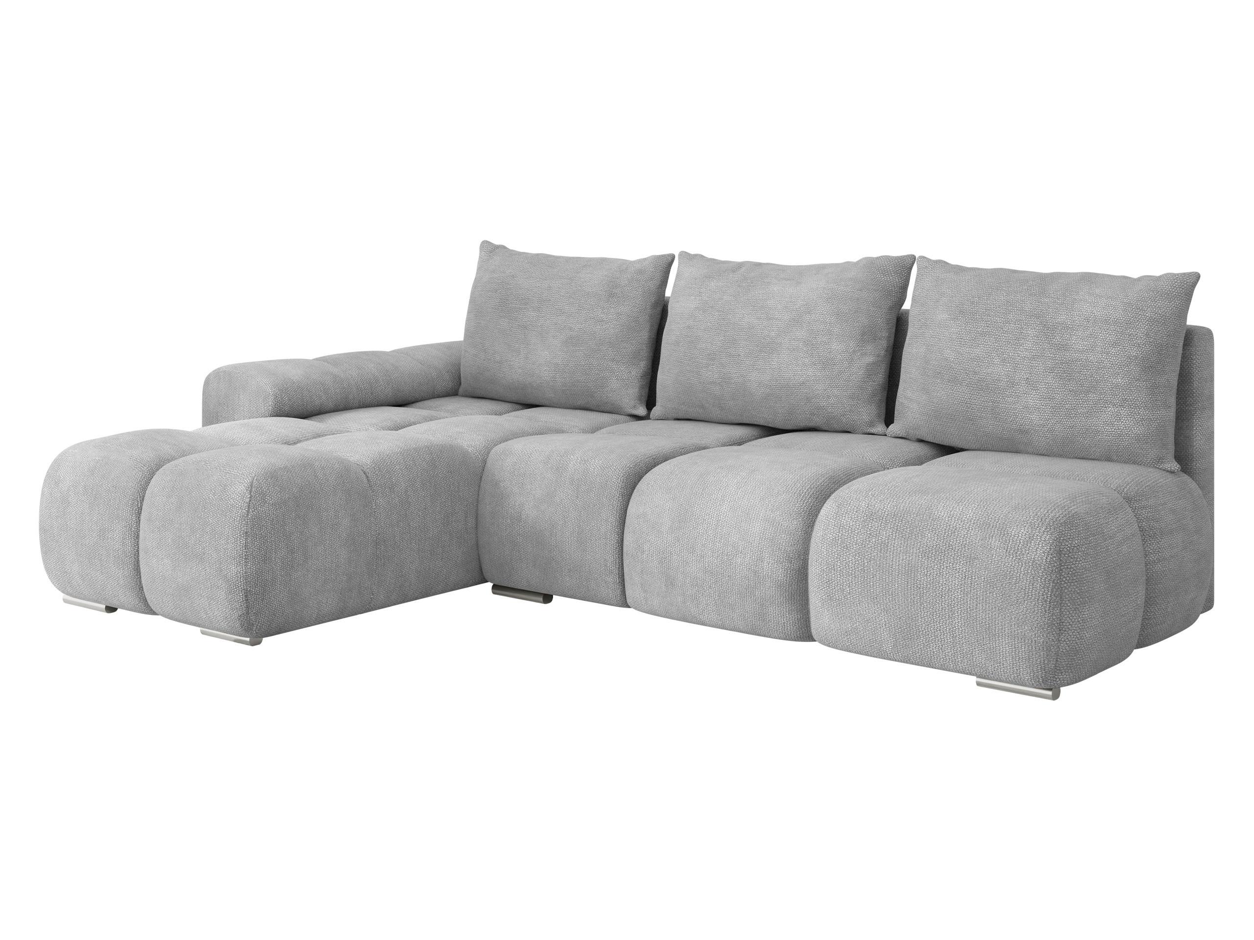 ECKSOFA Bestii, Seite: Links - Silberfarben/Schwarz, Holz/Kunststoff (270/183cm) - MIRJAN24