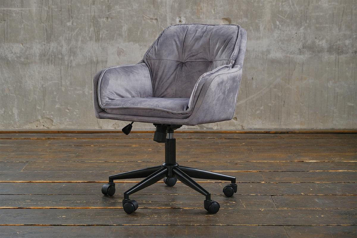 BÜROSTUHL TERRY Grau Velvet - Grau, Textil (63/83/66cm) - KAWOLA